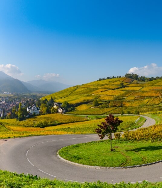 Cycling route in the mountains