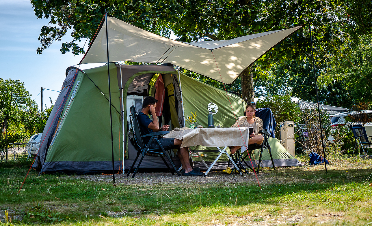 Pitches for tents at the Médiéval campsite in Turckheim